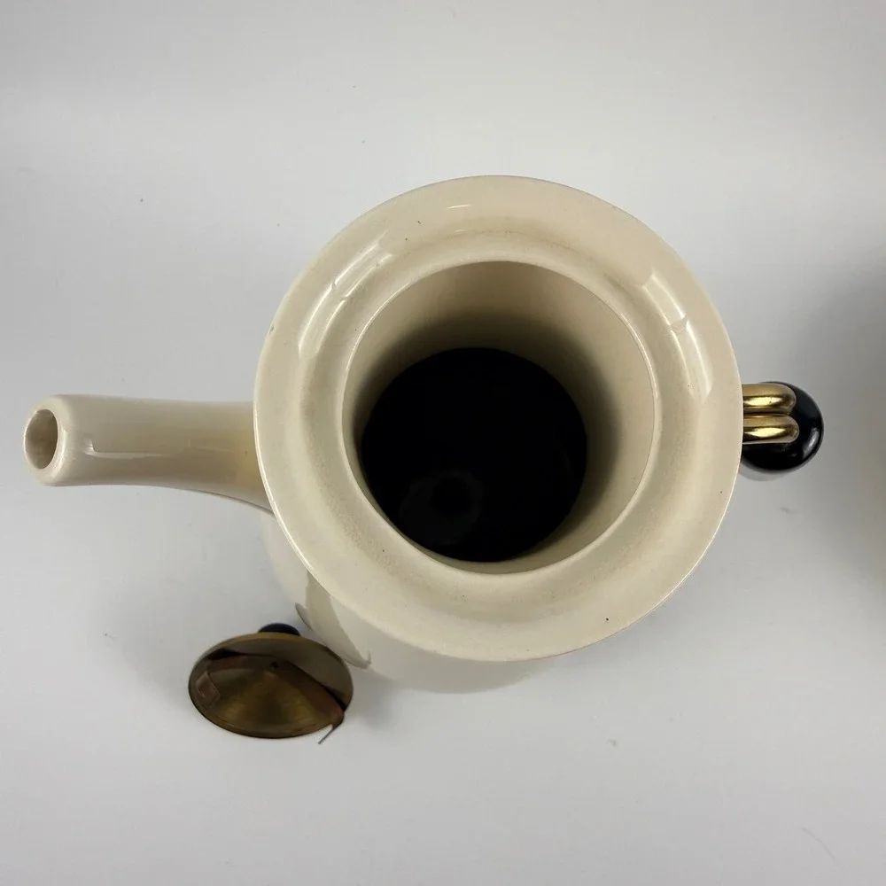 Vintage Gilley New York FC-60 Coffee Carafe Electric Warmer Brass Ceramic Tested
